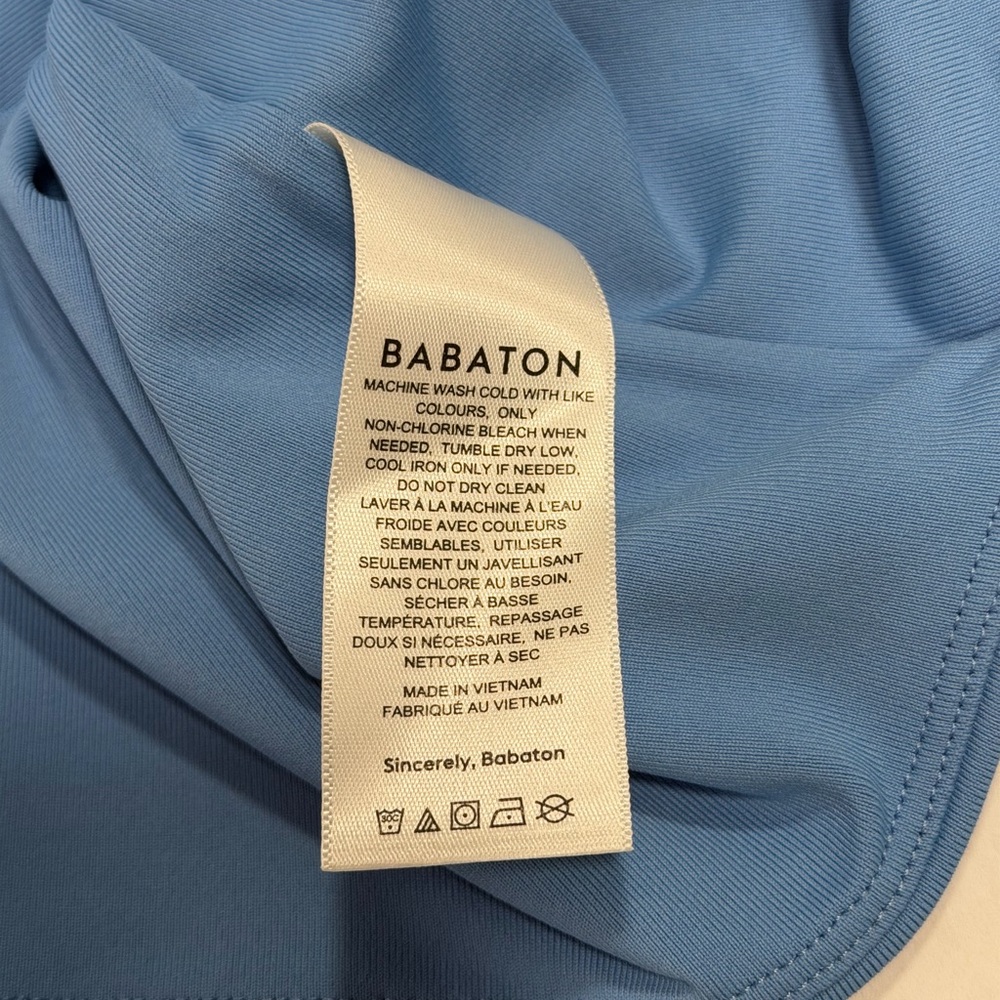 Aritzia Babaton Contour Mock Neck Long Sleeve, Large, Blue, Cropped Turtleneck - Picture 8 of 9